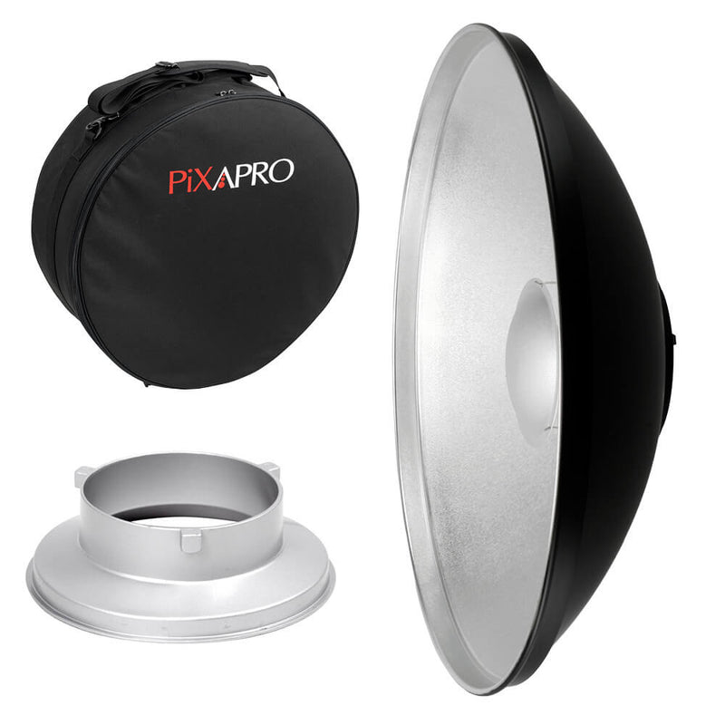 55cm (21.6") Silver Beauty Dish with Padded Carry Case For Bowens 