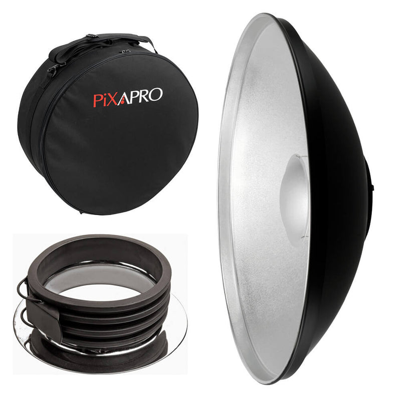 42cm (16.5") Silver Beauty Dish with Padded Carry Case For Profoto