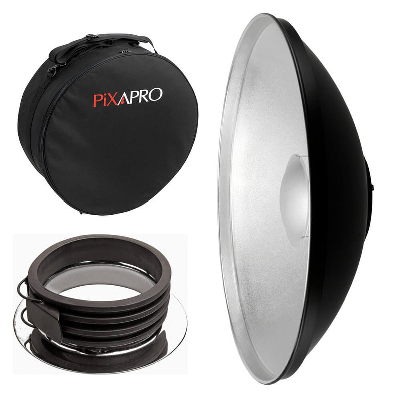 55cm (21.6") Silver Beauty Dish with Padded Carry Case For Profoto 