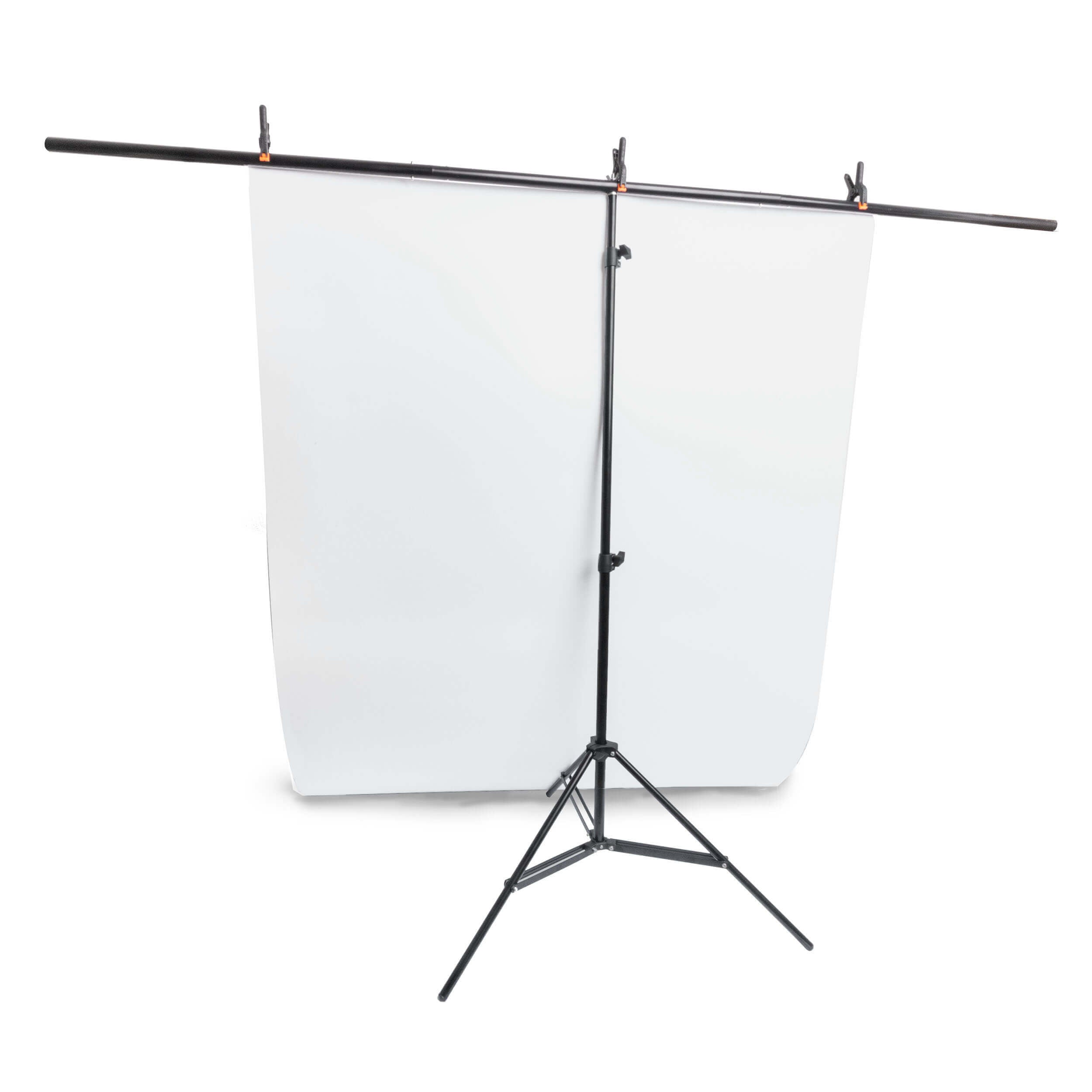 2m T Bar Background Stand & 100x200cm Matte PVC Background (White)