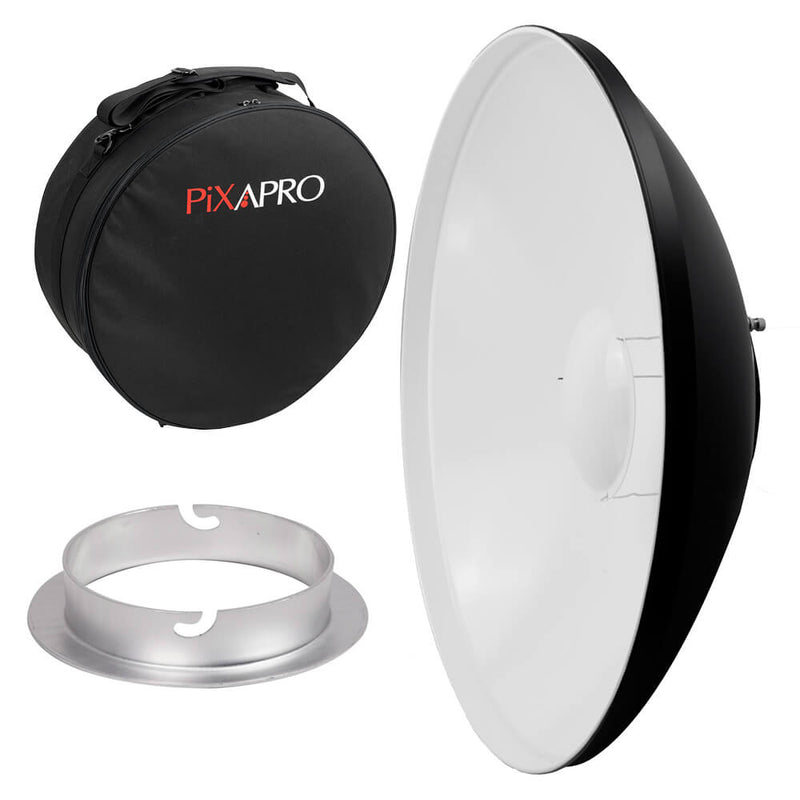 42cm (16.5") White Beauty Dish with Padded Carry Case fro Elinchrom / Interfit EX & EXD