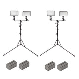 LED170 Dual Hot-Shoe Crossbar and Portable Light Stand Twin Kit